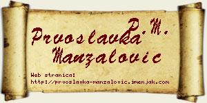Prvoslavka Manzalović vizit kartica